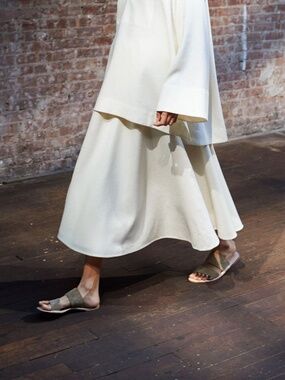 The ROW Cream White Silk Skirt, US Size 2